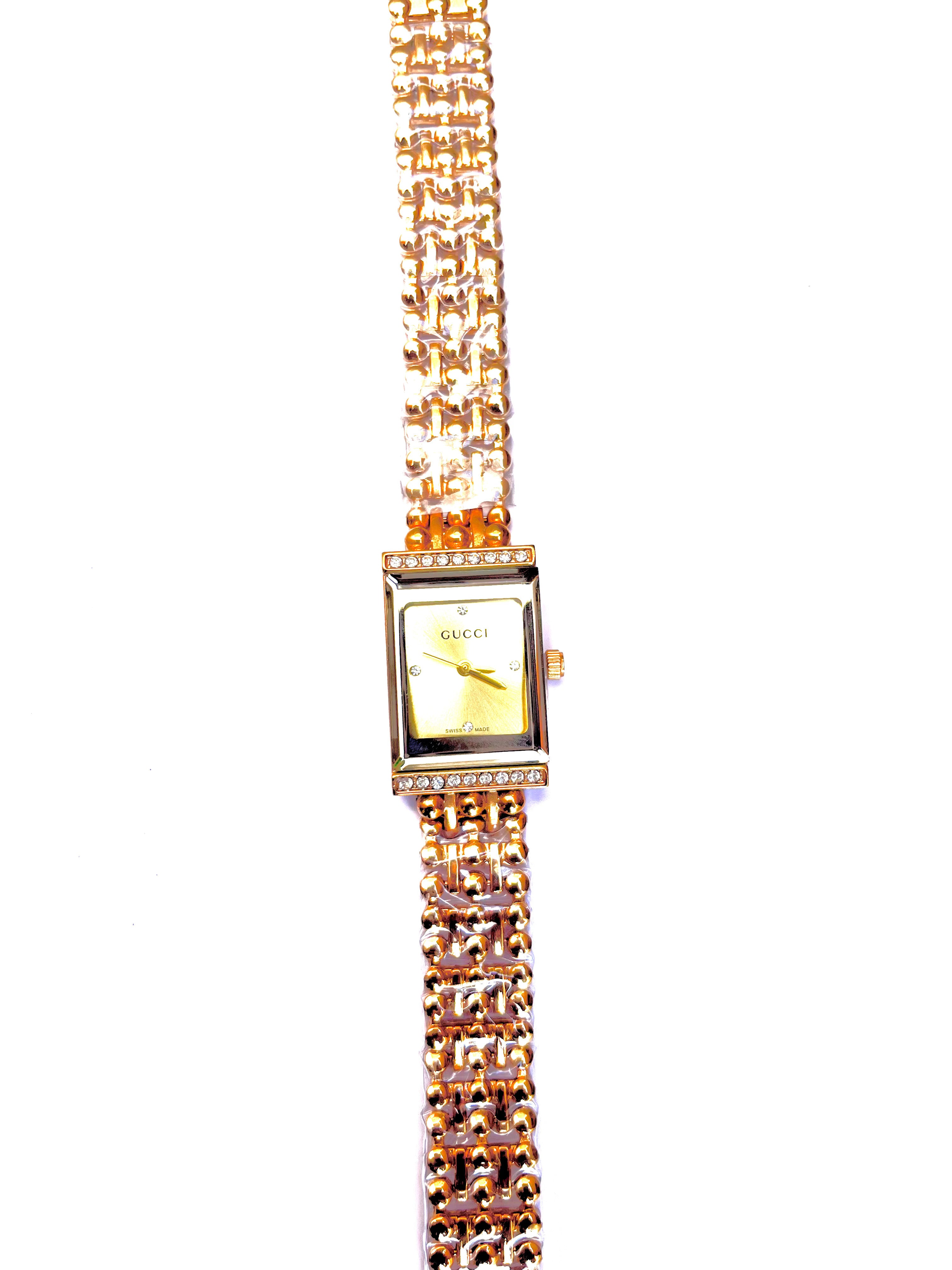 Luxury Gold Rectangular Crystal Watch for Women