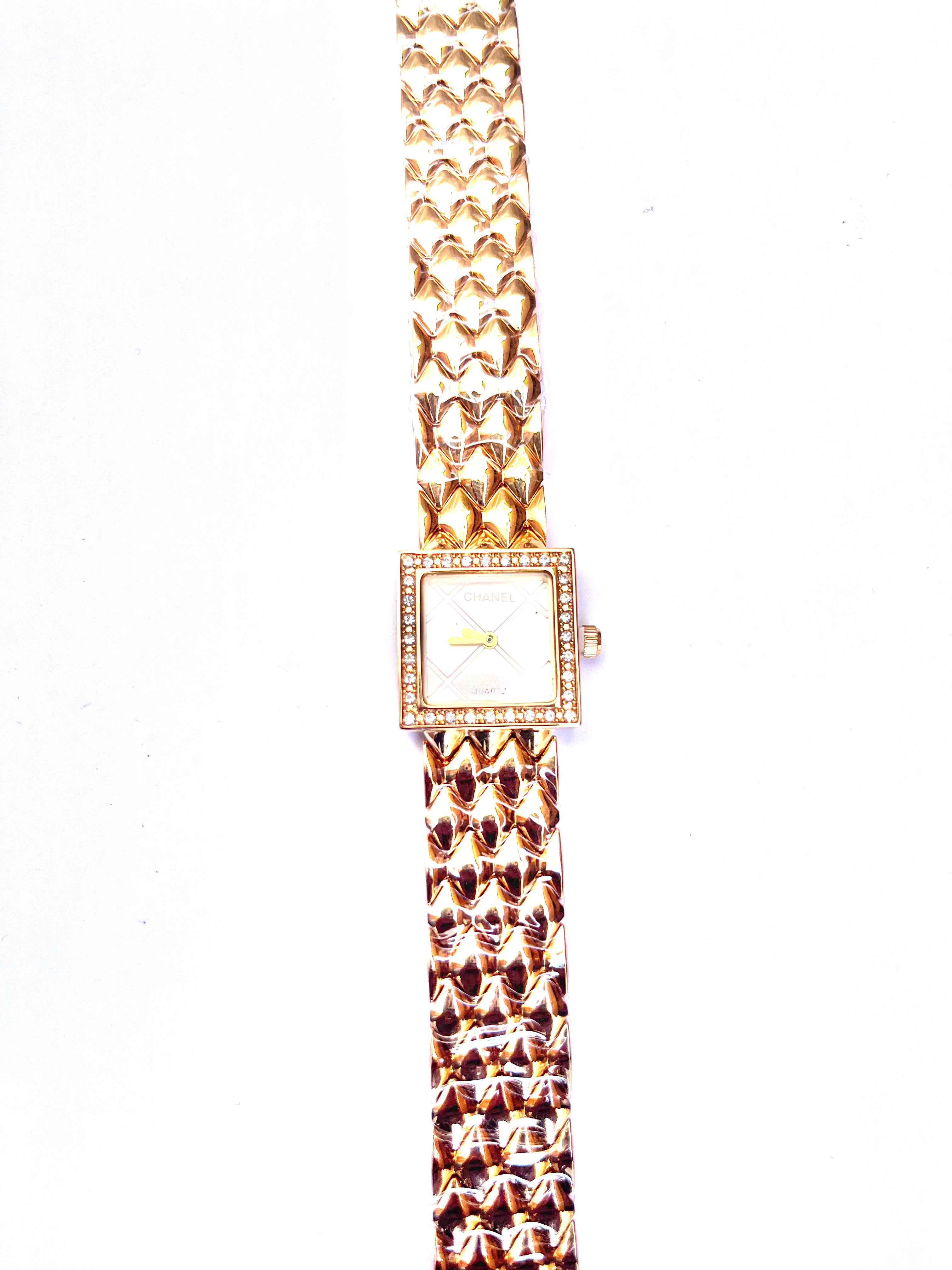 Luxury Square Gold Crystal Watch for Women